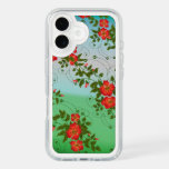 Red and Green Flower Pattern iPhone 16 Case