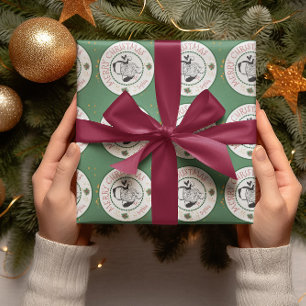 Red and Green From Santa Personalized Christmas Wrapping Paper
