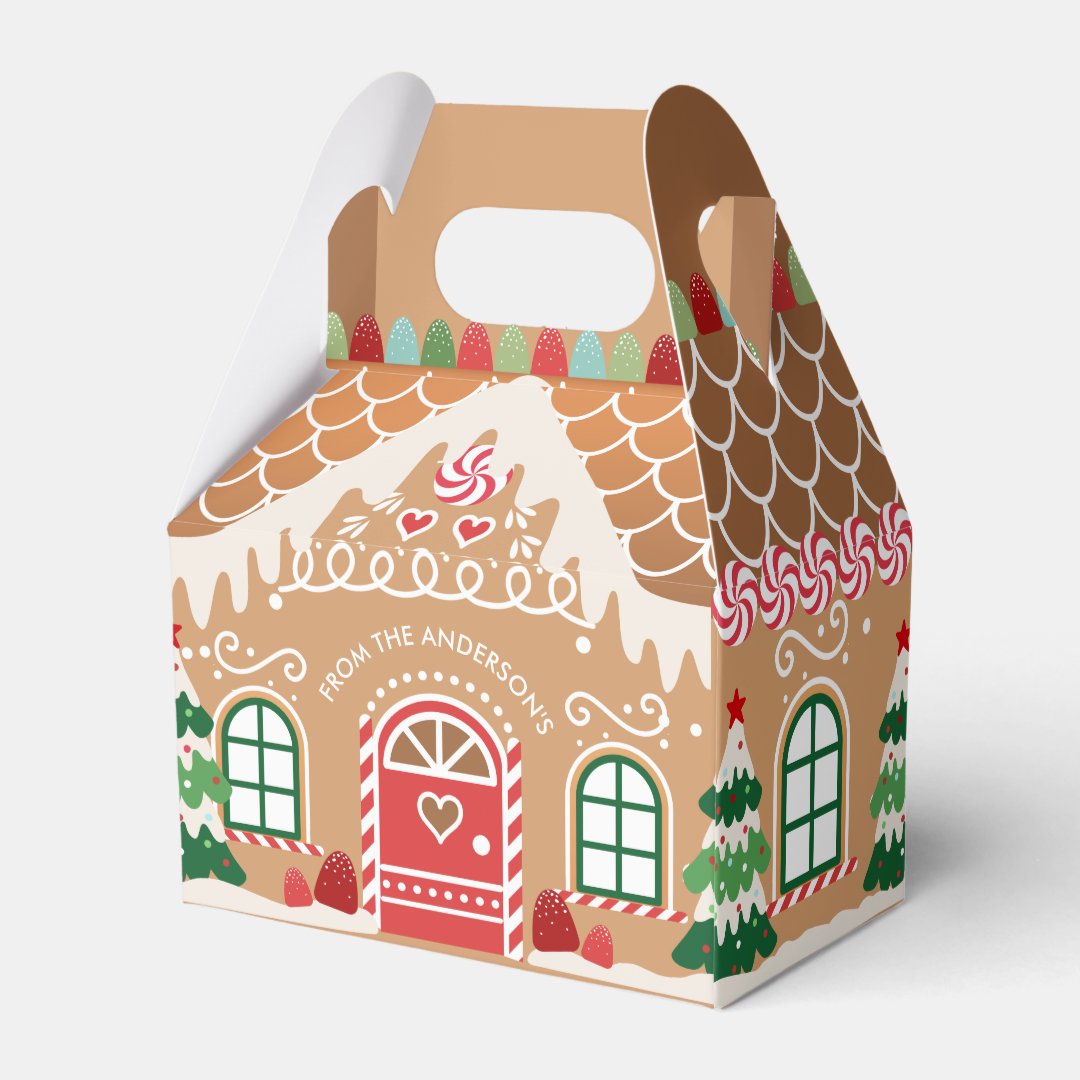 Red and Green Gingerbread House Favor Box Zazzle