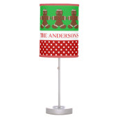 Red and Green Gingerbread Man Christmas Table Lamp (Front)