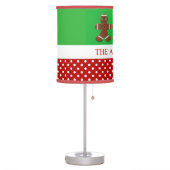 Red and Green Gingerbread Man Christmas Table Lamp (Left)