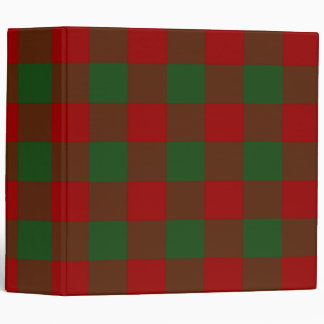 Red and Green Gingham Pattern 3 Ring Binder