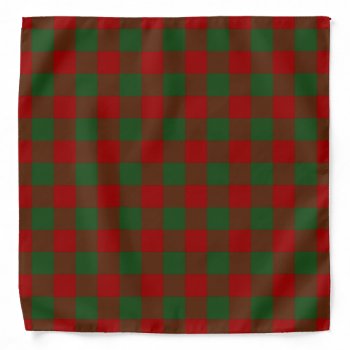 Red And Green Gingham Pattern Bandana by RocklawnArts at Zazzle
