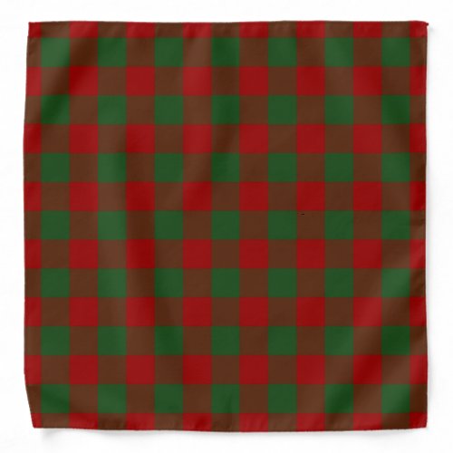 Red and Green Gingham Pattern Bandana