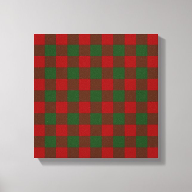Red and Green Gingham Pattern Canvas Print (Front)