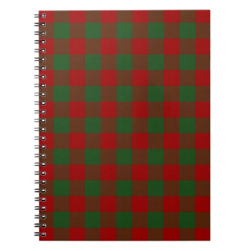 Red and Green Gingham Pattern Notebook