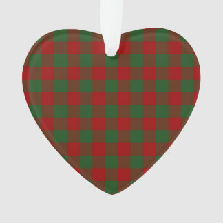 Red and Green Gingham Pattern Ornament