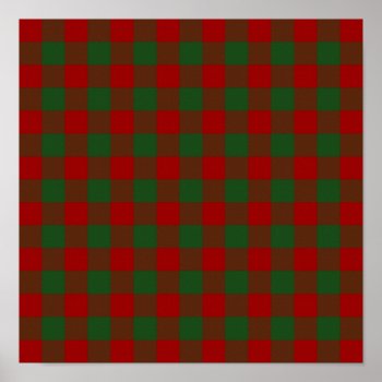 Red And Green Gingham Pattern Poster by RocklawnArts at Zazzle