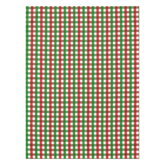 Red and Green Gingham Pattern Tablecloth (Front)