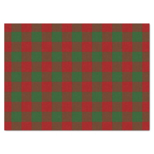 Red and Green Gingham Pattern Tissue Paper