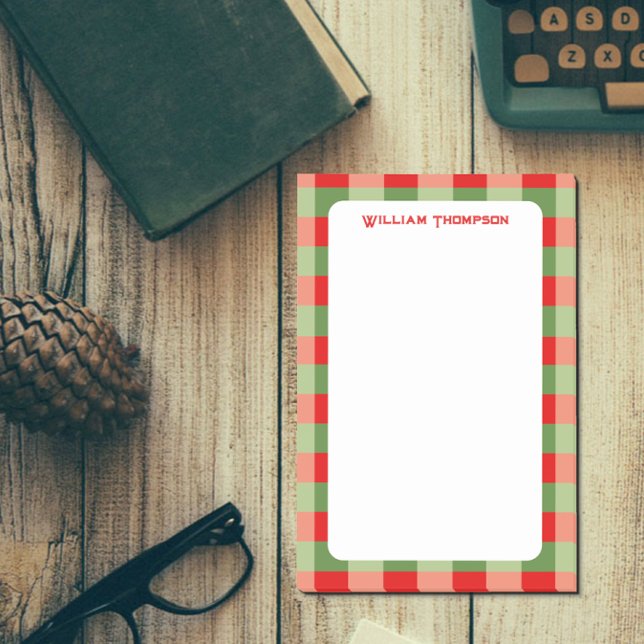 Red and Green Gingham Plaid Notes (Creator Uploaded)