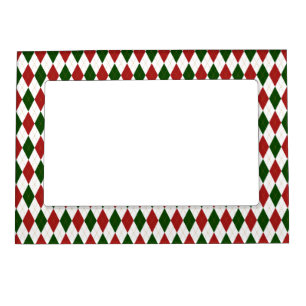 Red and Green Harlequin Diamond Argyle Magnetic Frame