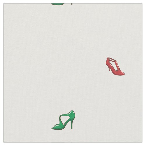 red and green heels fabric