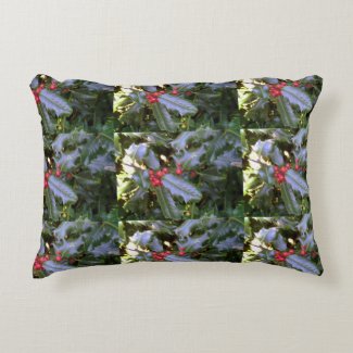 Red And Green Holly Cushion