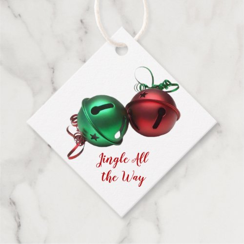 Red and Green Jingle Bells Favor Tags