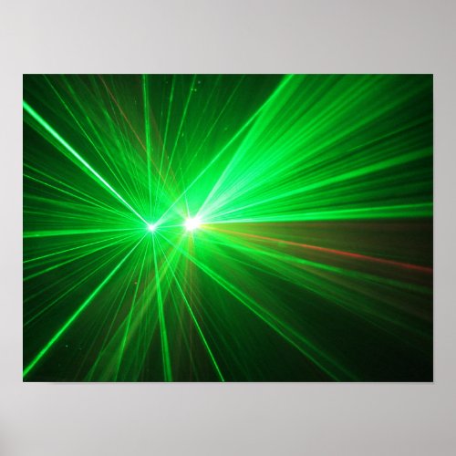 Red and Green Laser Lights Poster
