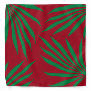 red and green leaf Tribal African head wrap Bandana