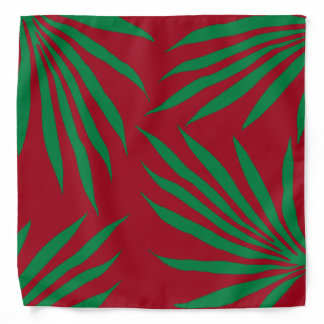 red and green leaf Tribal African head wrap Bandana