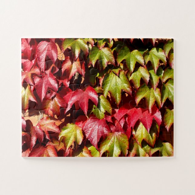 Red and green leaves natural jigsaw puzzle (Horizontal)