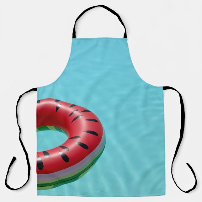 Red and green lifebuoy on swimming pool apron (Front)