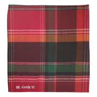 Red and Green Madras and Plaid Personalize Bandana