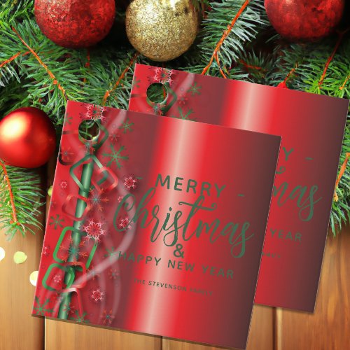 Red And Green Magical Holiday Winter Wonderland Favor Tags