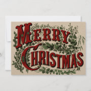 Red and Green Merry Christmas 2 Side Flat Card