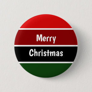 Red And Green Merry Christmas Button