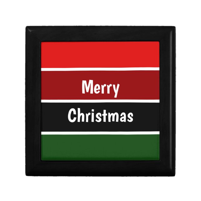 Red And Green Merry Christmas Gift Box (Front)