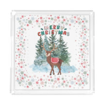 Red And Green Merry Christmas Reindeer