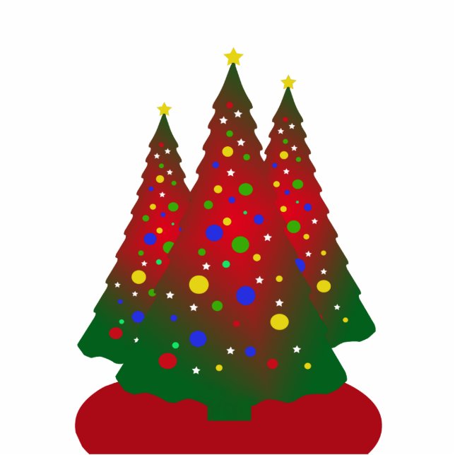 Red and Green Merry Christmas Tree Cutout (Front)