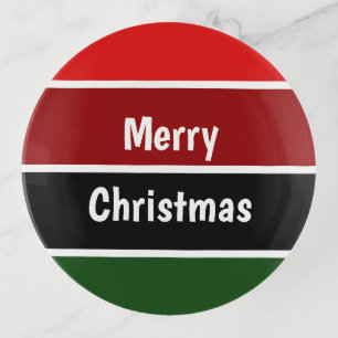 Red And Green Merry Christmas Trinket Tray