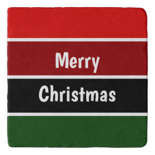 Red And Green Merry Christmas Trivet
