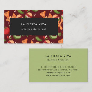 Red And Green Mexican Food Business Card