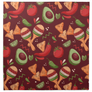 Red And Green Mexican Food Cloth Napkin