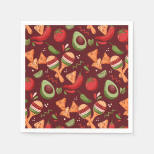 Red And Green Mexican Food Napkins