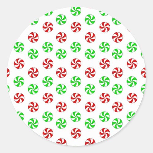 Red and Green mints Classic Round Sticker