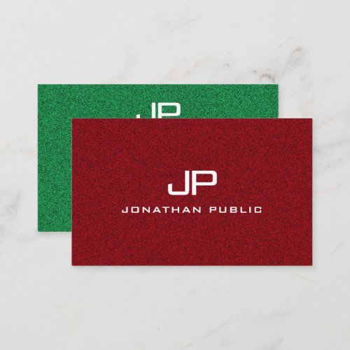 Red And Green Monogram Modern Elegant Template Business Card