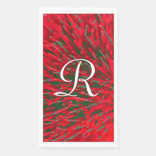 Red and Green Monogrammed Paper Guest Towel