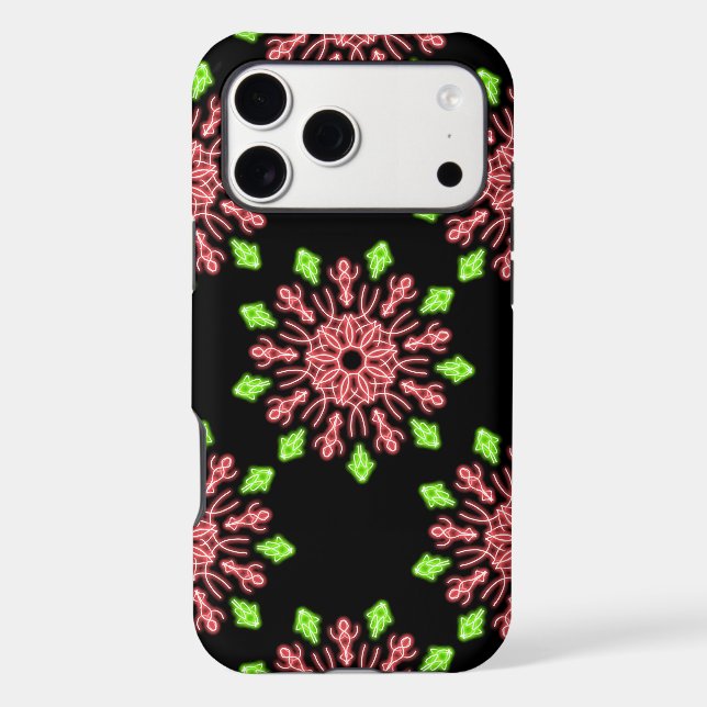 Red and green neon flower Case-Mate iPhone case (Back)