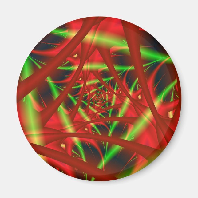 Red and Green Neural Network Spiral Magnet (Front)