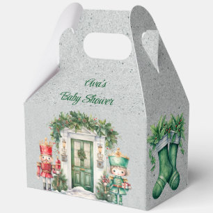 Red and Green Nutcracker Baby Shower Favor Boxes