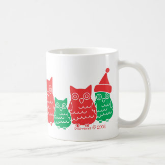Red and Green Owls Coffee Mug
