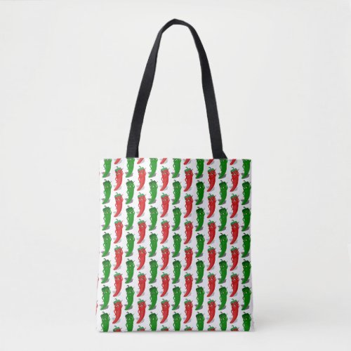 Red And Green Pepper Divas Cartoon Pattern Tote Bag