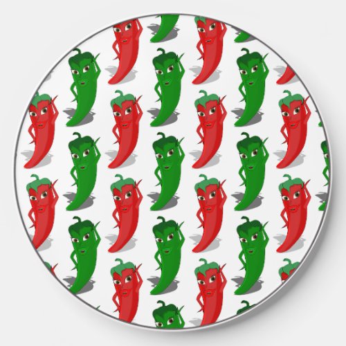 Red And Green Pepper Divas Cartoon Pattern Wireless Charger
