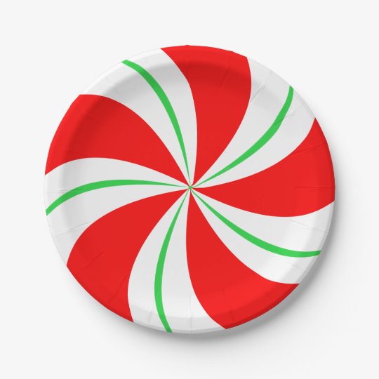 Red and Green Peppermint Candy Christmas Plates | Zazzle.com