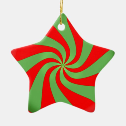 Red and Green Peppermint Candy Ornament | Zazzle