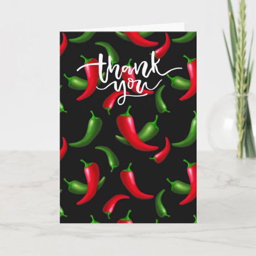 Red and Green Peppers Thank You Note