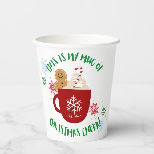 Red and Green Personal Snowflakes and Stars Fun  Paper Cups