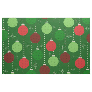Red and Green Pickleball Themed Christmas Fabric
